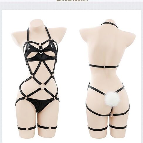 Sexy lingerie bunny girl tied with bare chest nightclub uniform tempting hot passion no take off SM suit tight jumpsuit in Saudi Arabia