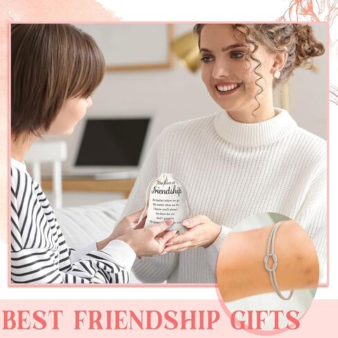 Tondiamo 6 Sets Friendship Bracelets for Women Love Knot Bracelet with Canvas Drawstring Bag Friendship Galentines Jewelry Gift for Best Friend Soul Sister Valentines Day Party Gift in Saudi Arabia
