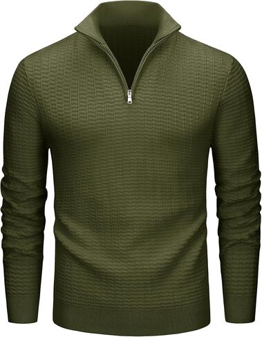 MAGCOMSEN Men's Sweaters 1/4 Zip Knit Waffle Textured Pullover for Fall Winter Warm Soft Sweater in Saudi Arabia