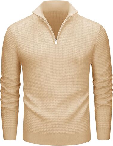 MAGCOMSEN Men's Sweaters 1/4 Zip Knit Waffle Textured Pullover for Fall Winter Warm Soft Sweater in Saudi Arabia