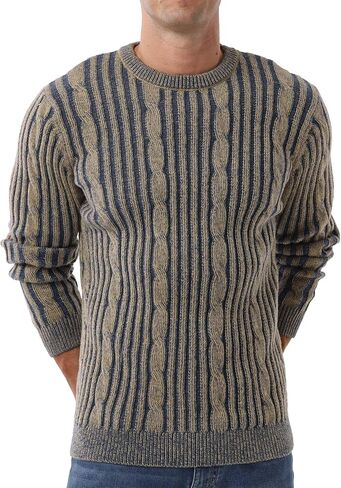 Askdeer الرجال البلوز سترة كابل متماسكة عادية Crewneck البلوزات الكلاسيكية الناعمة محبوك البلوز القمم مع حافة التضليع in Saudi Arabia