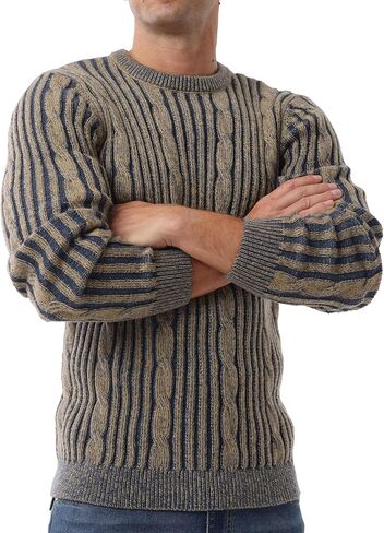 Askdeer الرجال البلوز سترة كابل متماسكة عادية Crewneck البلوزات الكلاسيكية الناعمة محبوك البلوز القمم مع حافة التضليع in Saudi Arabia