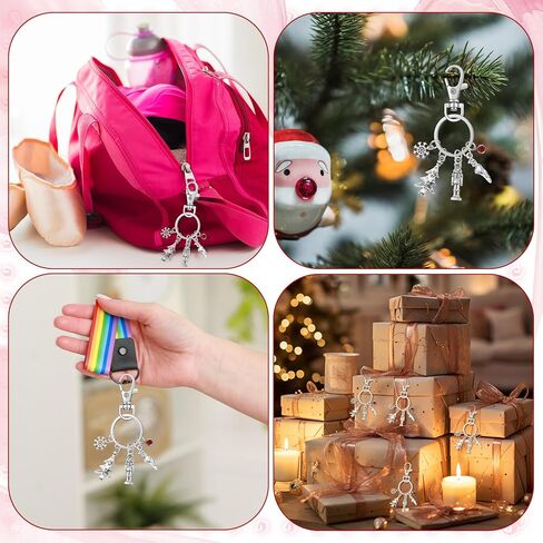 Tondiamo 16 Pcs Nutcracker Ballet Keychains for Ballerina Gifts Bulk Recital Dancer Valentine Galentine Gift with Nutcracker Charms for Ballet Lover Friends in Saudi Arabia