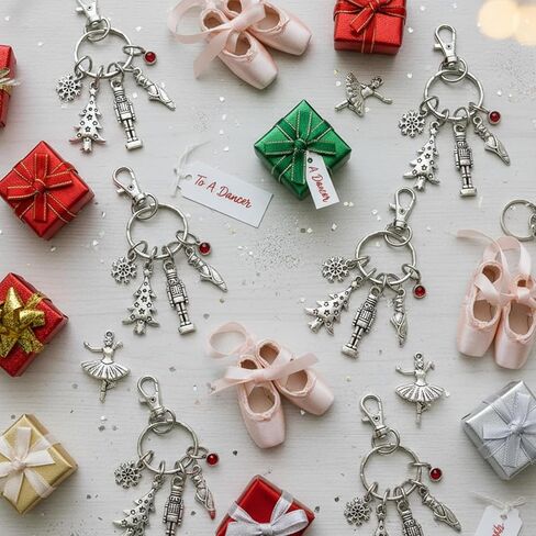 Tondiamo 16 Pcs Nutcracker Ballet Keychains for Ballerina Gifts Bulk Recital Dancer Valentine Galentine Gift with Nutcracker Charms for Ballet Lover Friends in Saudi Arabia
