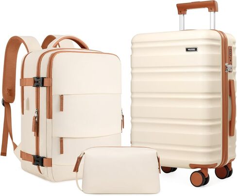 20 Inch Hardshell Luggage Sets 3 Piece,Carry On Luggage 22x14x9 Airline Approved for men & women, Suitcase Set with TSA Lock With Travel Backpack，Durable Carry On Suitcase With Spinner Wheels in Saudi Arabia