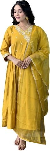 Heavy Embroidered Straight Suit Kurta Set with Pants & Dupatta Heavy Viscose in Saudi Arabia