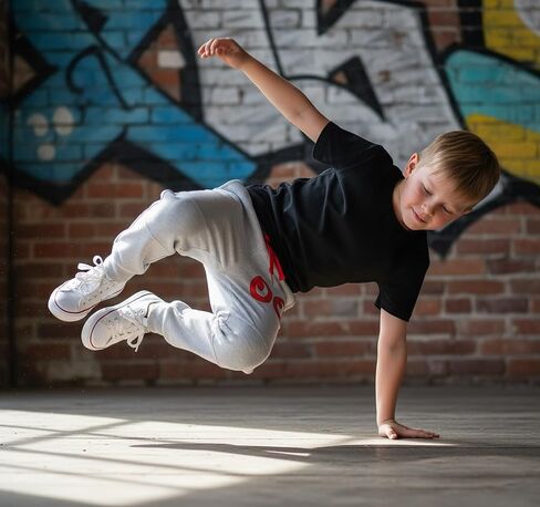 Kids Joggers w/Dual Padded Knees & Surprise Reveal - 100% GOTS Organic Cotton Toddler Pants for Boys & Girls in Saudi Arabia