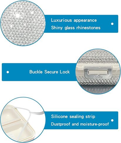 Yivaiks Bling Travel Pill Organizer كريستال حجر الراين 7 مقصورات علبة حبوب منع الحمل المحمولة صندوق حبوب منع الحمل اليومي لعقد الفيتامينات حاوية حبوب منع الحمل الصغيرة لمحفظة الجيب منظم الطب (أبيض) in Kuwait