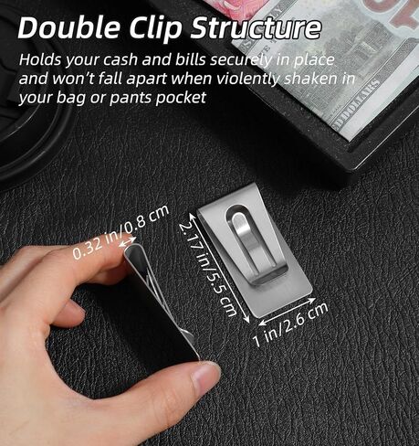 2PCS Stainless Steel Money Clips, Money Clips for Men, Pocket Wallet Clip for Credit Card Storage in Saudi Arabia