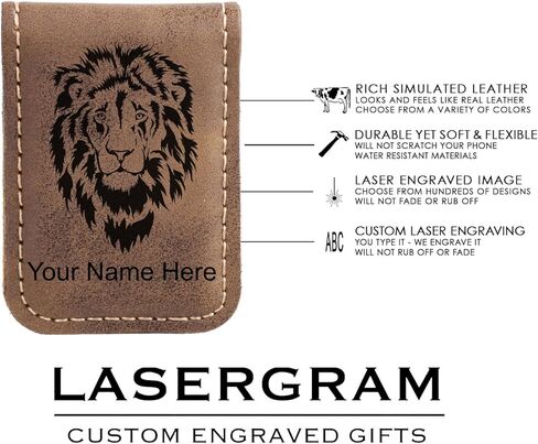 مشبك نقود مغناطيسي رفيع من LaserGram، غزال، نقش شخصي متضمن (ريفي) in Kuwait