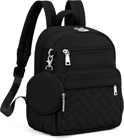 Mini Backpack for Women Small Backpack Purse, Anti Theft Backpack Waterproof Lightweight Puffer Back packs for Travel, Work with Coin Purse Black in Saudi Arabia