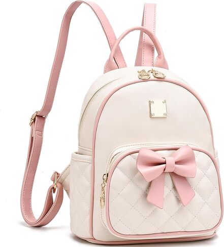 Mini Backpack for Girls Cute Bow Backpack Leather Small Backpack Purse for Women Teen Girl Gifts Trendy Stuff for Kids Pink in Saudi Arabia
