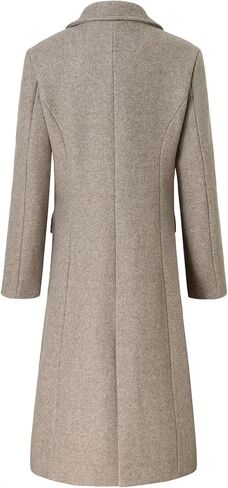 Women's Double Breasted Pea Coat Faux Wool Slim Winter Mid-Long in Saudi Arabia