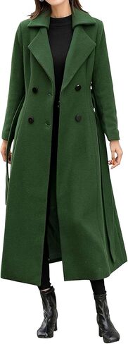 IDEALSANXUN Womens Long Wool Coats Fall Winter Double Breasted Trench Coat Peacoat Dressy Jackets in Saudi Arabia