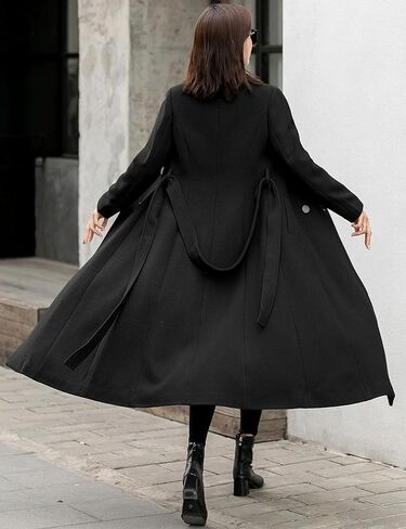 IDEALSANXUN Womens Long Wool Coats Fall Winter Double Breasted Trench Coat Peacoat Dressy Jackets in Saudi Arabia