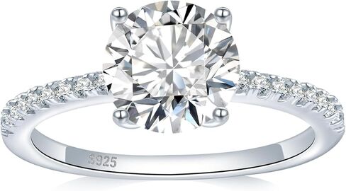 3-5CT Moissanite Solitaire Ring - 925 Sterling Silver Moissanite Rings 3-5 Carat Moissan Engagement Ring Anniversary Jewelry Gift for Women and Wife D Color VVS1 in Saudi Arabia