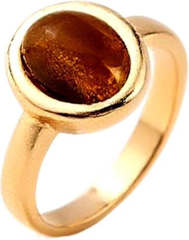 14K Gold Retro Ring for Women Trendy, Stainless Steel Finger Ring Non Tarnish, Anniversary Birthday Valentine's Day Gifts, Statement Tiger's Eye Stone Rings, Fashion Jewelry Accessories. in Saudi Arabia