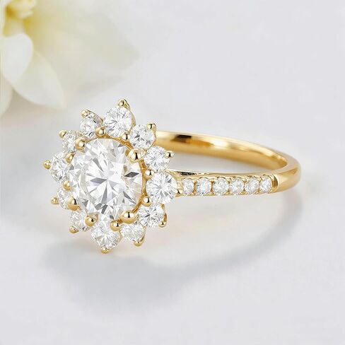 Round Cut Engagement Ring for Women 14k Gold Plated 925 Sterling Silver 1CT/2CT/3CT Round Cubic Zirconia Wedding Promise Anniversary Jewelry for Lover Wife Size 5-9 in Saudi Arabia