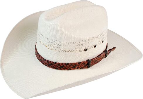 Cowboy Hat Band - Western 8 Plait Flat Kangaroo Leather - Adjustable Cowboy Hat Band for Men and Women in Saudi Arabia