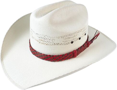 Cowboy Hat Band - Western 8 Plait Flat Kangaroo Leather - Adjustable Cowboy Hat Band for Men and Women in Saudi Arabia