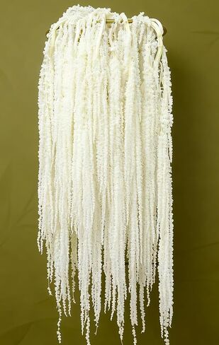 7Pcs Dried Amaranthus Hanging Flowers - 23" Ivory White Preserved Amaranthus for Wedding Arch, Table Centerpiece, Home Decor, Boho Party Arrangement in Saudi Arabia