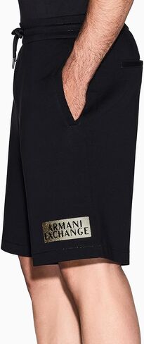 Armani Exchange Mens Gold Logo Fleece Short in Saudi Arabia