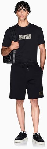 Armani Exchange Mens Gold Logo Fleece Short in Saudi Arabia