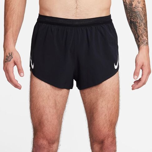 شورت الجري AeroSwift الرجالي Dri-FIT ADV مقاس 2 بوصة من Nike AeroSwift (أسود/أبيض، FN3349-010) مقاس صغير in Kuwait
