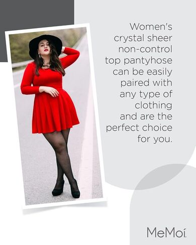 MeMoi Women's Crystal Sheer 12-Denier Non-Control Top Pantyhose in Saudi Arabia