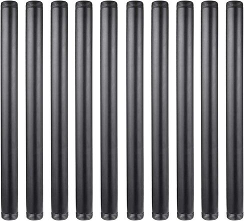 10 Pack 1 Inches x 2 Inches Black Malleable Steel Nipples Fitting, DIY Steampunk Industrial Vintage Style. in Saudi Arabia
