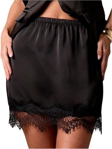 GORGLITTER تنورة قصيرة حريرية مزخرفة بالدانتيل Y2k من الساتان اللاسي على شكل حرف A تنانير قصيرة Coquette ملابس المهرجانات والحفلات الموسيقية in Kuwait