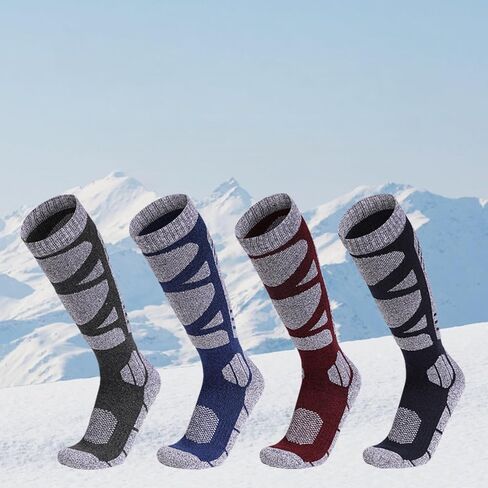 Ski Socks for Men Knee-high Thermal Winter Warm Socks for Snowboarding,Snow,Hunting Sports(Random styles) in Saudi Arabia