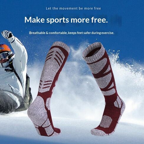 Ski Socks for Men Knee-high Thermal Winter Warm Socks for Snowboarding,Snow,Hunting Sports(Random styles) in Saudi Arabia