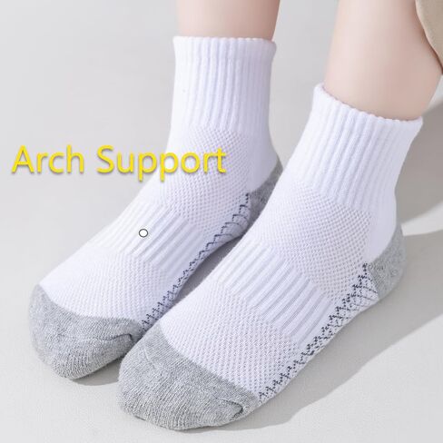LO SHOKIM Ankle Socks Boys Running Socks Girls Cushioned Athletic Sock Kids Cotton Sports Sock Youth 6 Pairs in Saudi Arabia