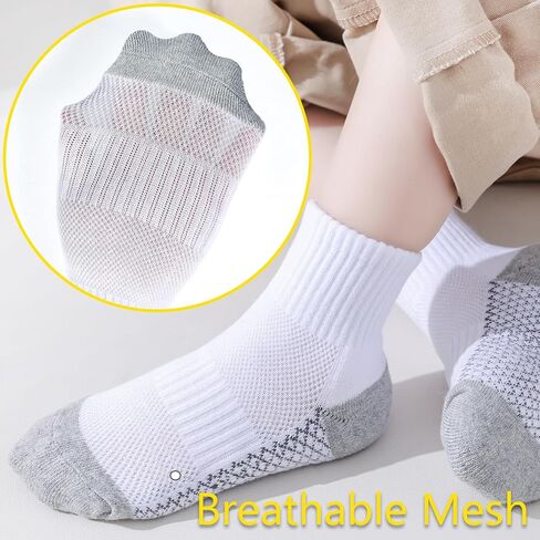 LO SHOKIM Ankle Socks Boys Running Socks Girls Cushioned Athletic Sock Kids Cotton Sports Sock Youth 6 Pairs in Saudi Arabia