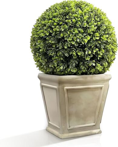 23" Artificial Plant Topiary Ball Set of 2 Ball Topiary in Square Pot for Home Office Outdoor and Indoor Decor Porch Plants in Kuwait