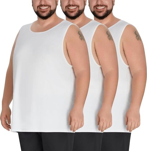 سترة علوية كبيرة وطويلة من LETAOTAO للرجال، مقاس XL - 6XL، قمصان داخلية طويلة بدون أكمام من الفسكوز فائقة النعومة للطبقات والصالة in Kuwait