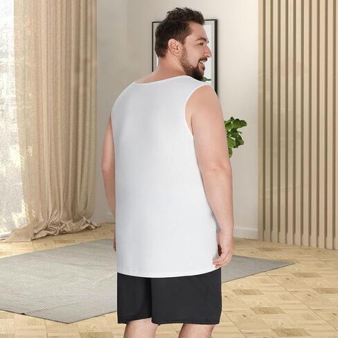 سترة علوية كبيرة وطويلة من LETAOTAO للرجال، مقاس XL - 6XL، قمصان داخلية طويلة بدون أكمام من الفسكوز فائقة النعومة للطبقات والصالة in Kuwait