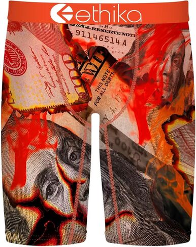 Ethika Boy's Staple Boxer Briefs, Soft 4-Way Stretch, No Ride-Up Fit - Burnin' Hundreds in Saudi Arabia