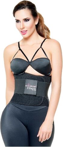 آن ميشيل 4025 حزام خصر للياقة البدنية من اللاتكس 38 - كبير، أسود in Kuwait