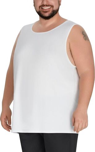 سترة علوية كبيرة وطويلة من LETAOTAO للرجال، مقاس XL - 6XL، قمصان داخلية طويلة بدون أكمام من الفسكوز فائقة النعومة للطبقات والصالة in Kuwait