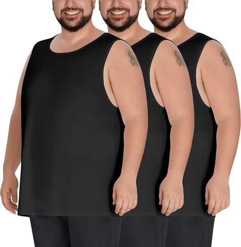 سترة علوية كبيرة وطويلة من LETAOTAO للرجال، مقاس XL - 6XL، قمصان داخلية طويلة بدون أكمام من الفسكوز فائقة النعومة للطبقات والصالة in Kuwait
