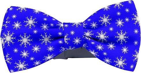 Pre-Tied Bowtie (Blue Snowflake Pattern) Adjustable Bowties for Adults, Children, Dogs, Cats, Pets in Saudi Arabia
