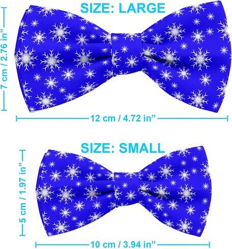 Pre-Tied Bowtie (Blue Snowflake Pattern) Adjustable Bowties for Adults, Children, Dogs, Cats, Pets in Saudi Arabia