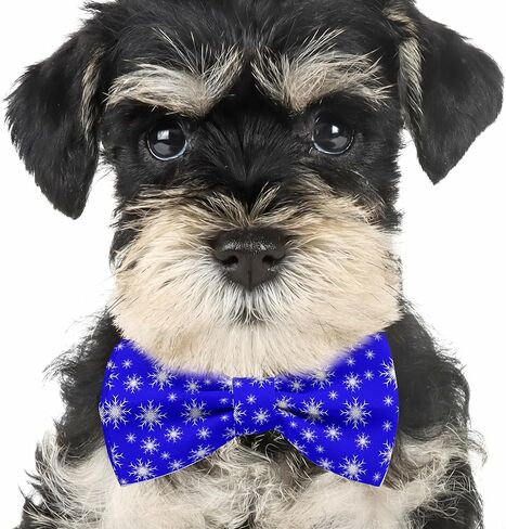 Pre-Tied Bowtie (Blue Snowflake Pattern) Adjustable Bowties for Adults, Children, Dogs, Cats, Pets in Saudi Arabia