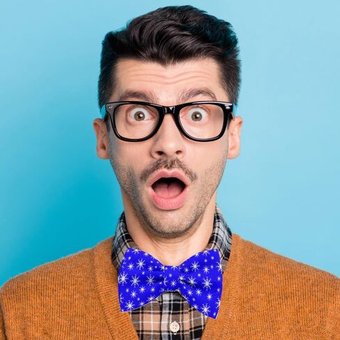 Pre-Tied Bowtie (Blue Snowflake Pattern) Adjustable Bowties for Adults, Children, Dogs, Cats, Pets in Saudi Arabia