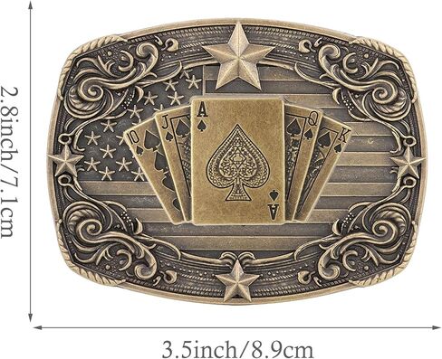 Western Belt Buckle for Men, Vintage Poker Cowboy Belt Buckles Texas Rodeo Accessory for Women in Saudi Arabia