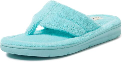 Dearfoams Women's Melanie Colorblocked Microfiber Terry Thong Slipper in Kuwait