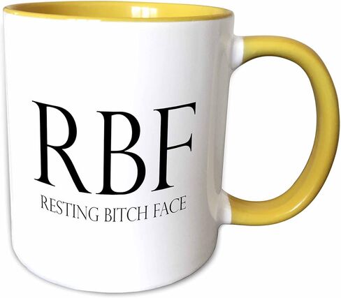 3dRose Rbf Resting Bitch Face Mug, 11 oz, Black in Saudi Arabia