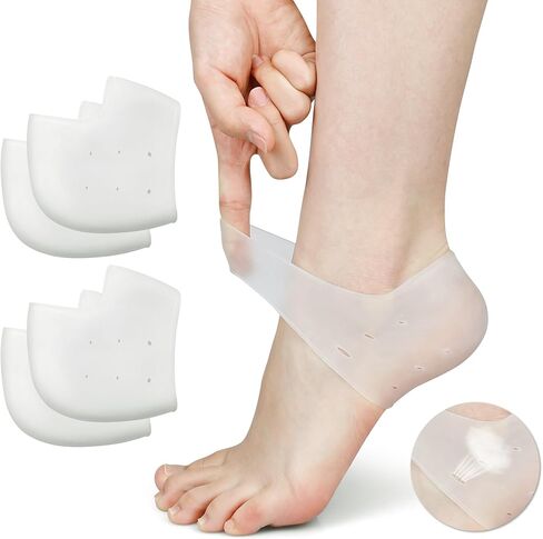 Wonderwin Gel Heel Cups,Breathable Heel Protectors for Cracked Heels, Heel Spurs, Plantar Fasciitis,Medical-Grade Heel Cups for Men & Women's Heel Pain Relief (Clear), 2pairs-White in Saudi Arabia